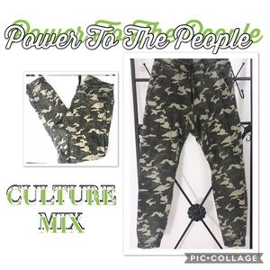 Power To The People CULTURE MIX CAMO JOGGERS